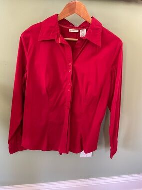 St. John's Bay Red Stretch Button-Up Shirt